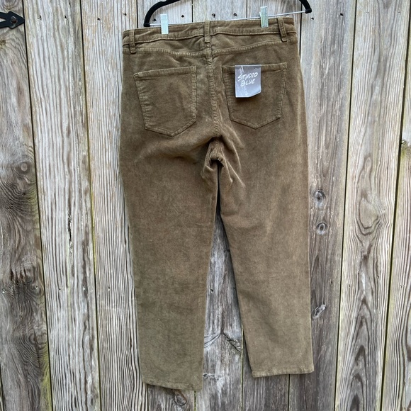 NWT Studio Blue Stitch Fix Dark Olive Straight Leg Corduroy Pants Sz 33 - Picture 9 of 12
